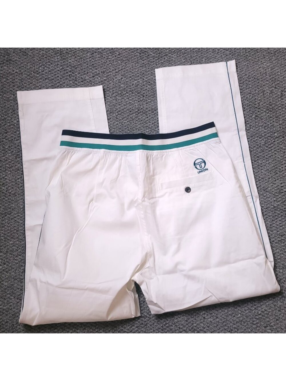 Sergio Tacchini Brea Track Pants Mens L Large Gardenia White Italian Sportswear